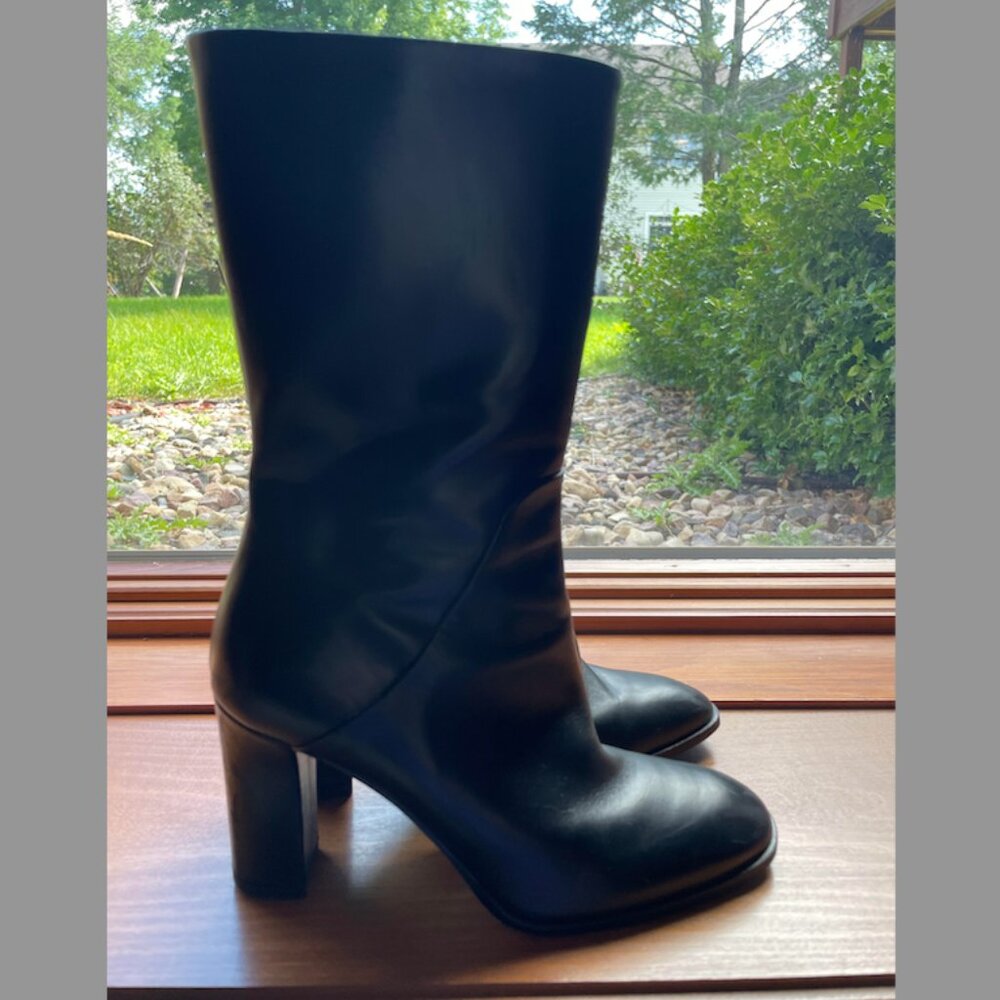 Via Spiga Adrinna Boot Black Leather, Size 6